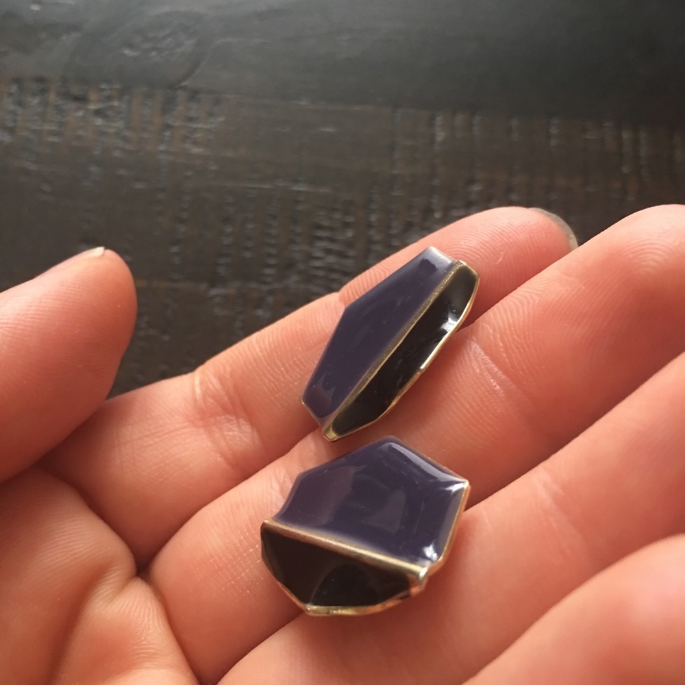 Vintage Two Tone Textured Earrings